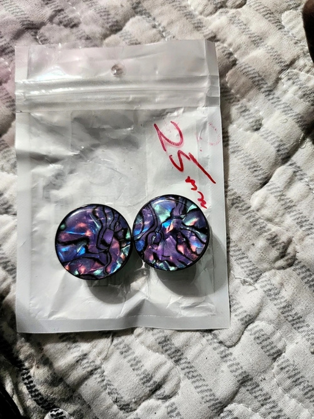 Iridescent Abstract Earrings in Purple & Blue